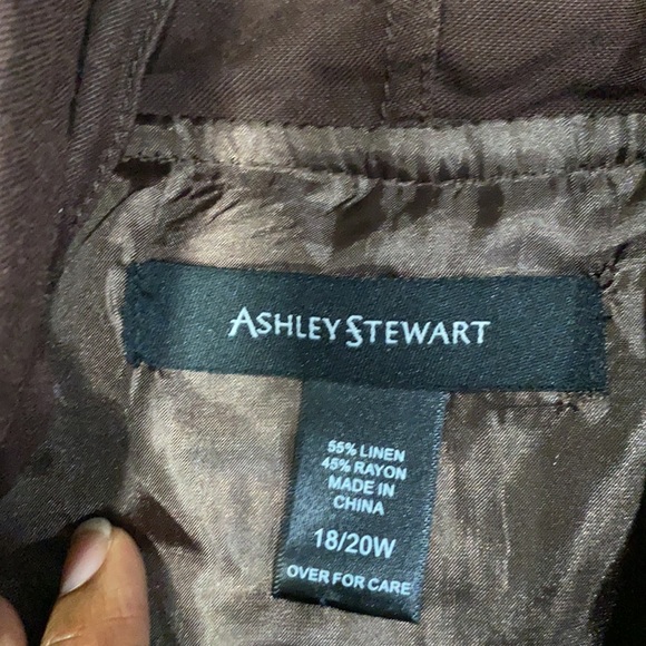Ashley Stewart brown linen blend jacket sz 18/20 W - Picture 5 of 9